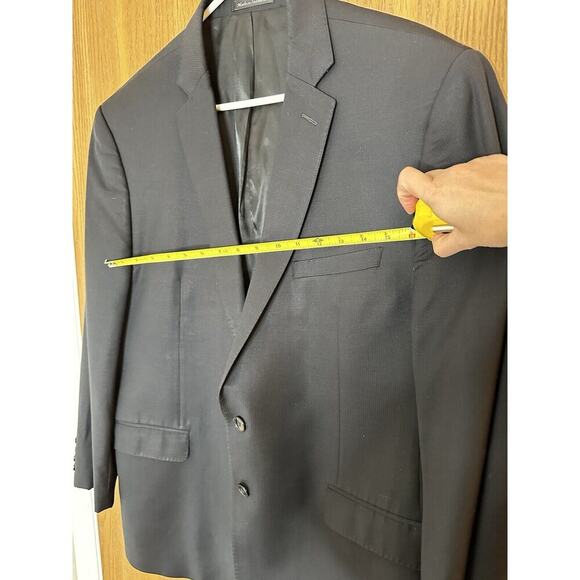 Calvin Klein Men's Suit Jacket Single Breasted 100% Wool 2 Buttons Black Sz 46R - Picture 10 of 12